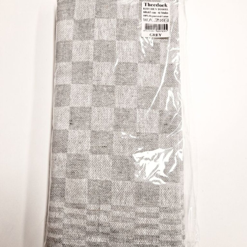 Beau Maison Geblokte Theedoek Grijs