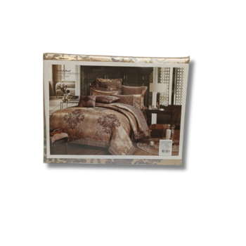 Otsukeori Dekbedovertrekset + Hoeslaken Embossed Dark Taupe 240x220 cm