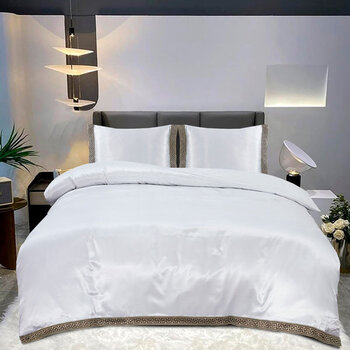 Beau Maison Dekbedovertrek Satijn Lace White
