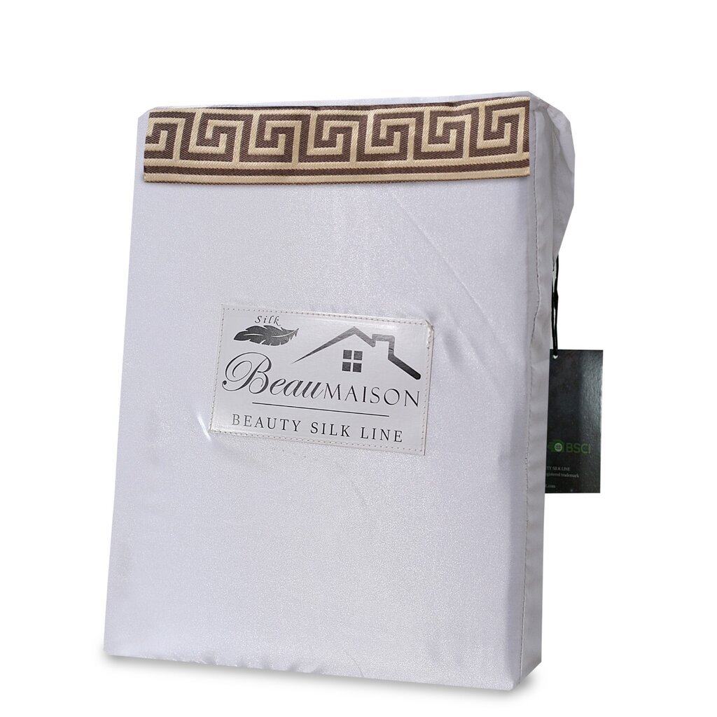 Beau Maison Glanzend Satijnen Dekbedovertrek met Lace / Griekse Sleutel / Versace - White