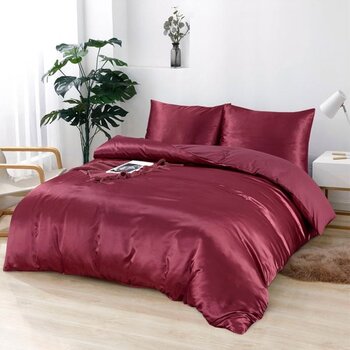 Beau Maison Dekbedovertrek Satijn Burgundy