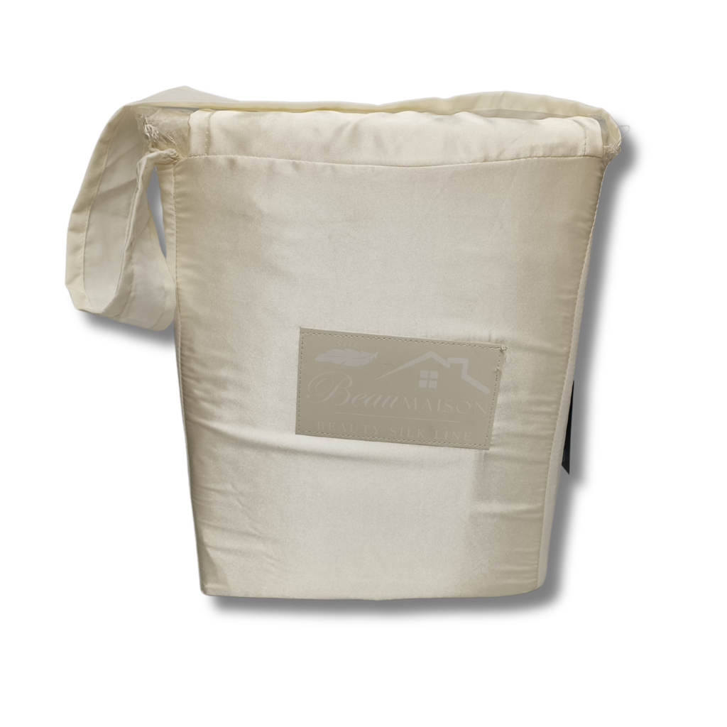 Beau Maison Glanzend Satijnen Dekbedovertrek Crème