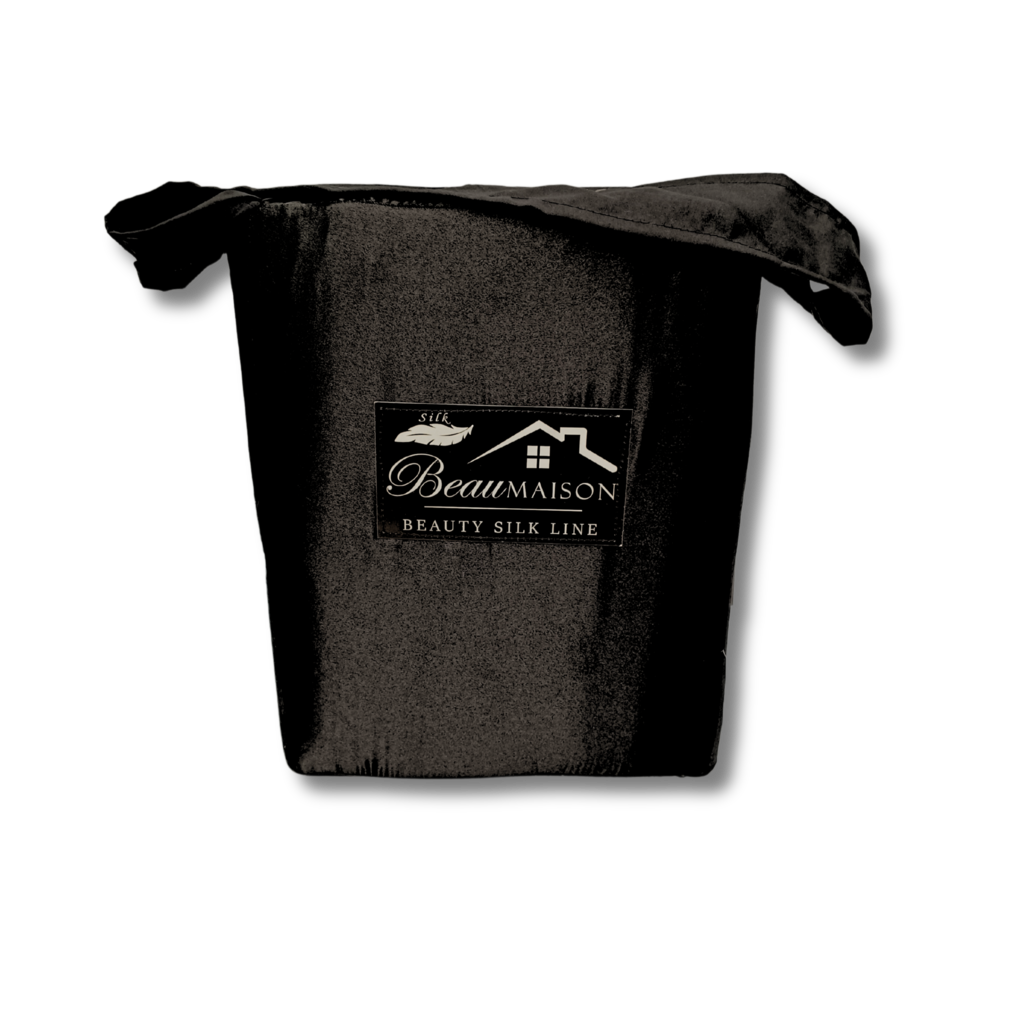 Beau Maison Glanzend Satijnen Dekbedovertrek Zwart