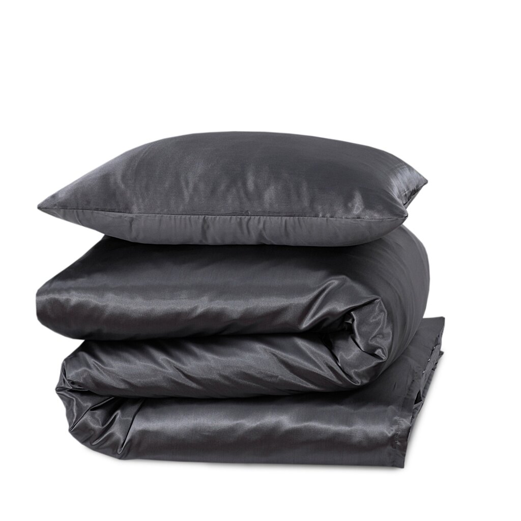 Beau Maison Glanzend Satijnen Dekbedovertrek Antraciet