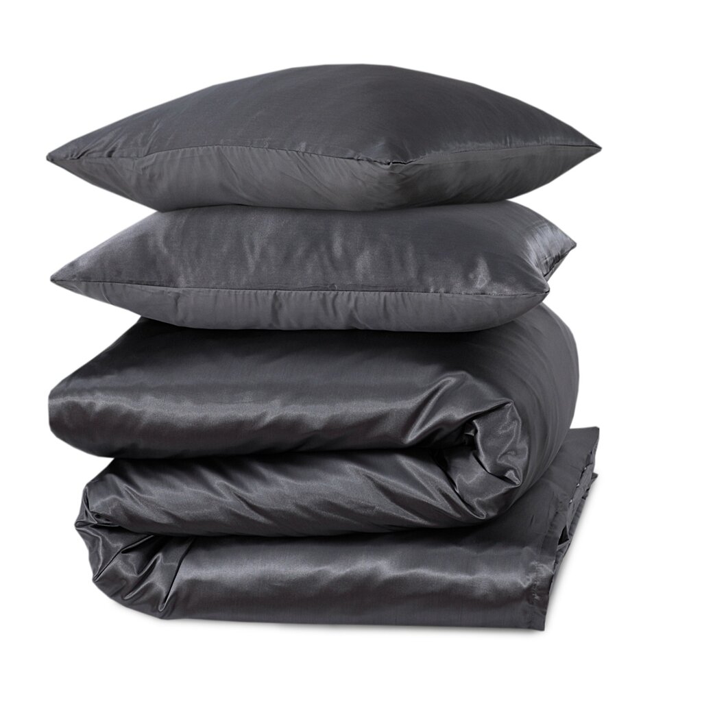 Beau Maison Glanzend Satijnen Dekbedovertrek Antraciet