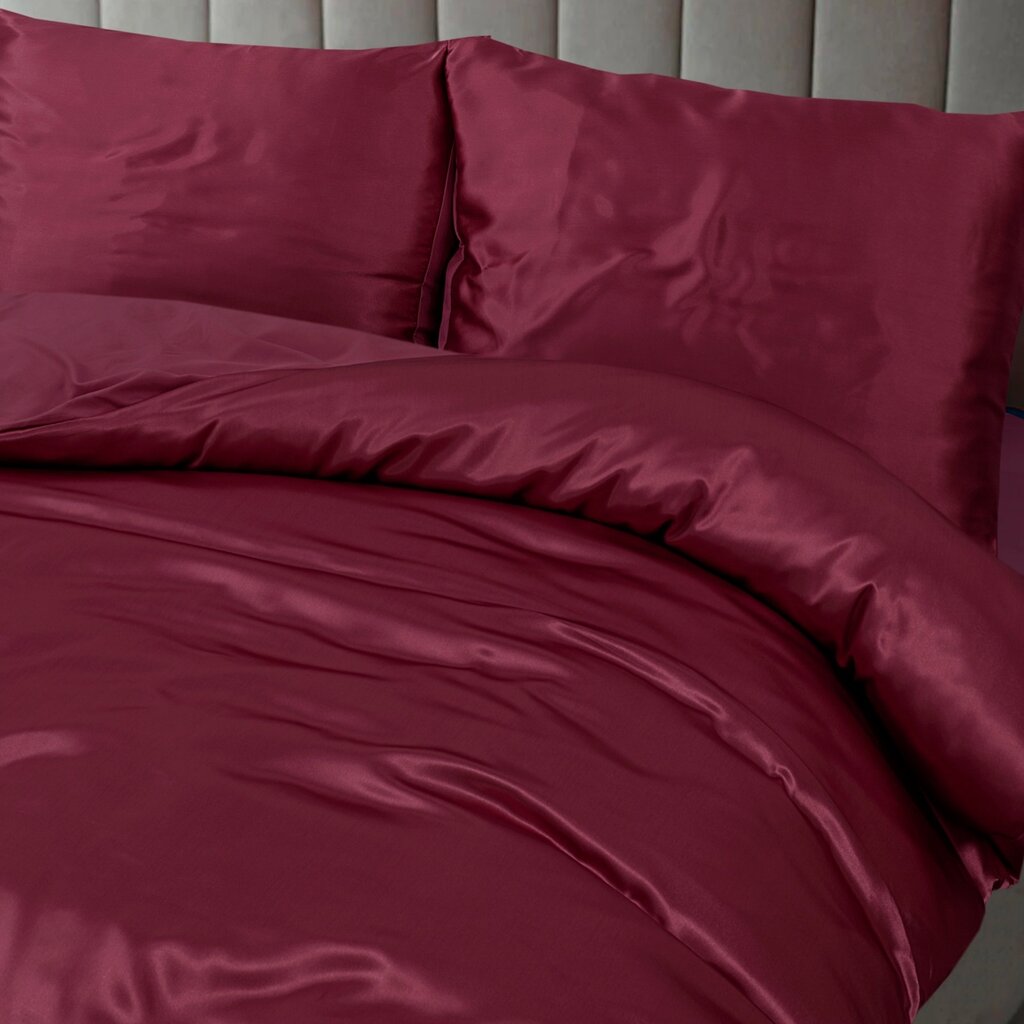 Beau Maison Glanzend Satijnen Dekbedovertrek Burgundy