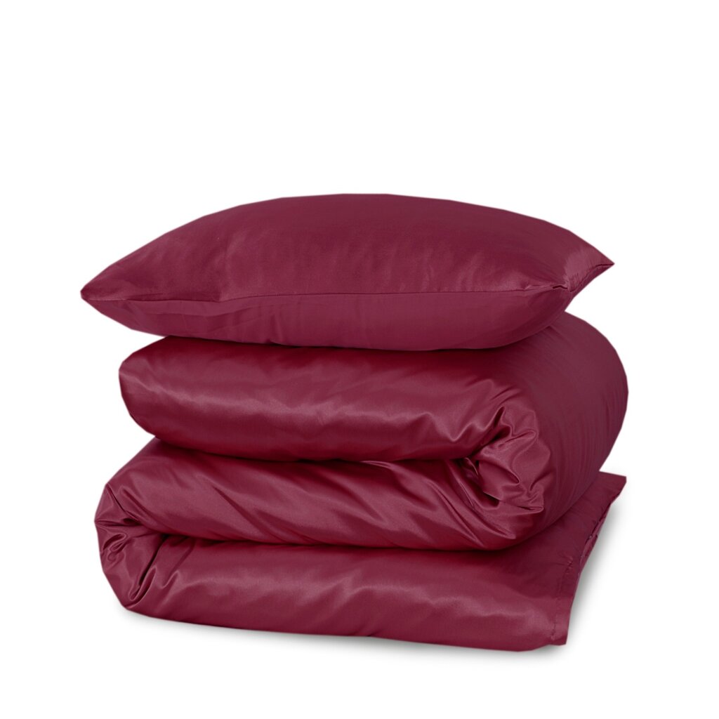 Beau Maison Glanzend Satijnen Dekbedovertrek Burgundy