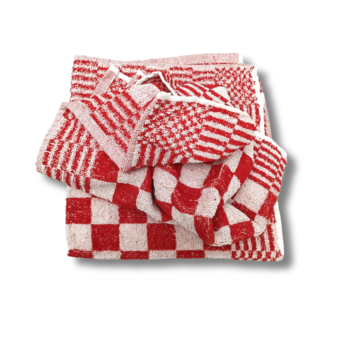 Beau Maison Keukendoek - Handdoek (3 stuks) Geblokt Rood