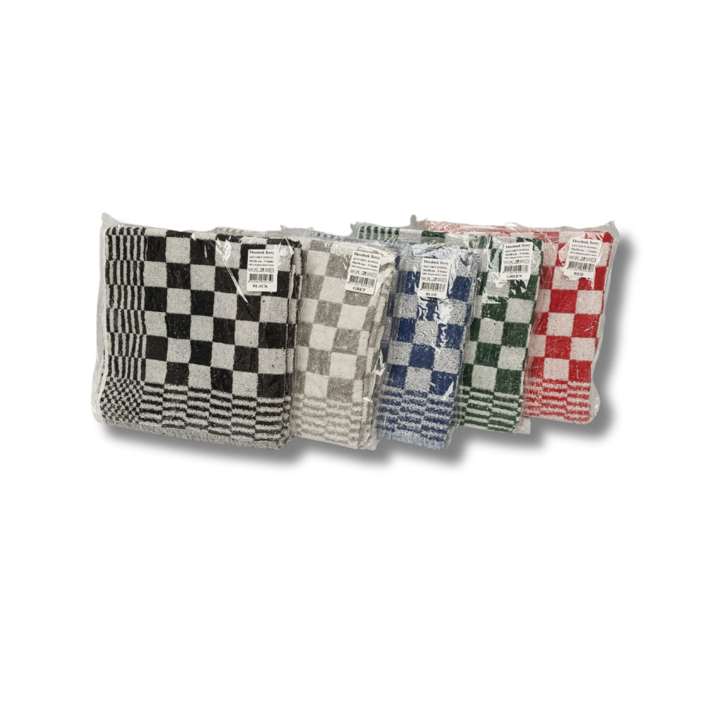 Beau Maison Katoenen Keuken Handdoek(set van 3) - Geblokt Rood