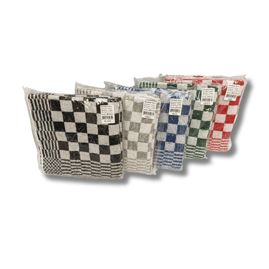 Beau Maison Katoenen Keuken Handdoek(set van 3) - Geblokt Rood