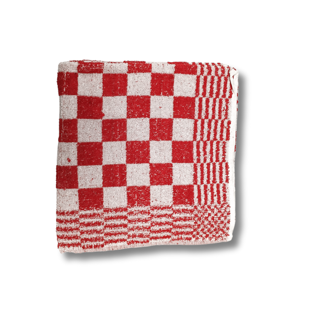 Beau Maison Katoenen Keuken Handdoek(set van 3) - Geblokt Rood