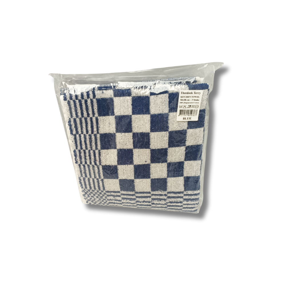 Beau Maison Katoenen Keuken Handdoek - Geblokt Blauw