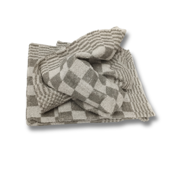Beau Maison Keukendoek - Handdoek (3 stuks) Geblokt Grijs