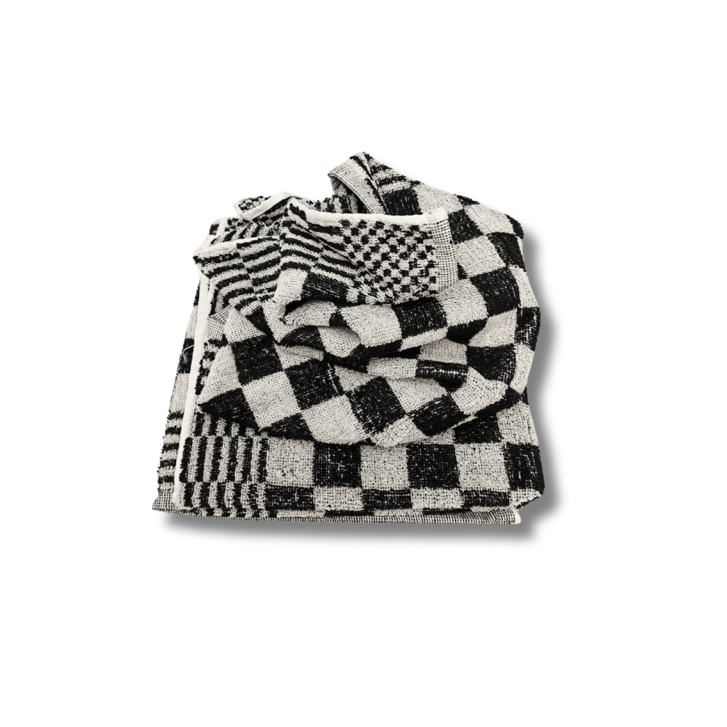 Beau Maison Katoenen Keuken Handdoek(set van 3) - Geblokt Zwart