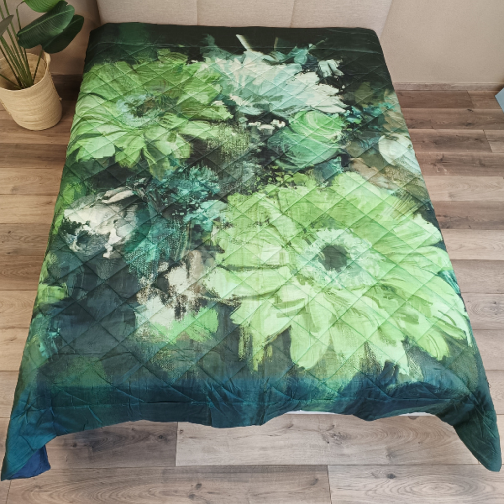 Suite Sheets Easy Dekbed & Bedsprei Katoen Satijn Florista - Dubbelzijdige Bedsprei - 200 TC