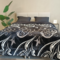 Otsukeori Bedsprei + Hoeslaken & Kussenslopen Velvet Swirls Black & White | 220x240 cm