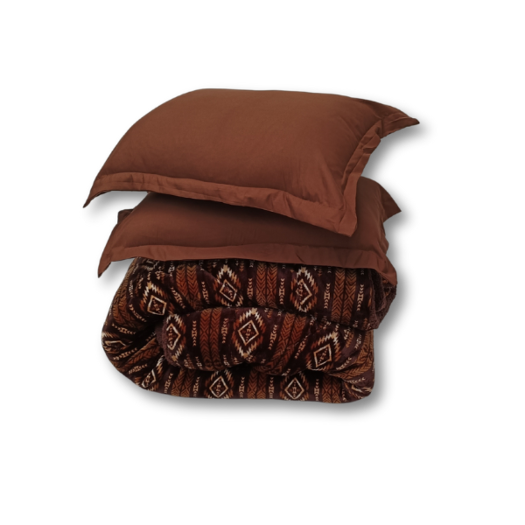 Otsukeori 4 PCS Bedspreiset + Hoeslaken & Kussenslopen | Velvet Brown Diamond