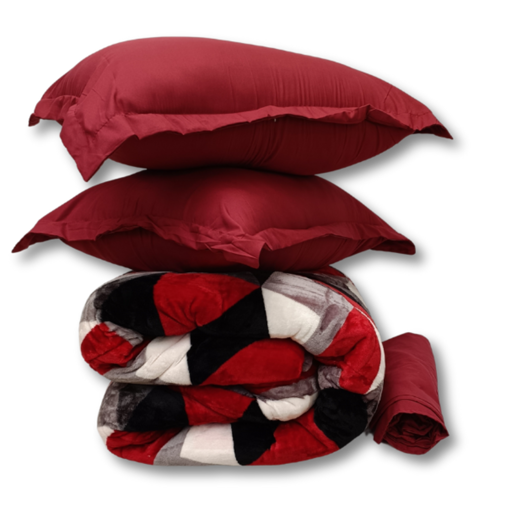 Otsukeori 4 PCS Bedspreiset + Hoeslaken & Kussenslopen | Velvet Geometric
