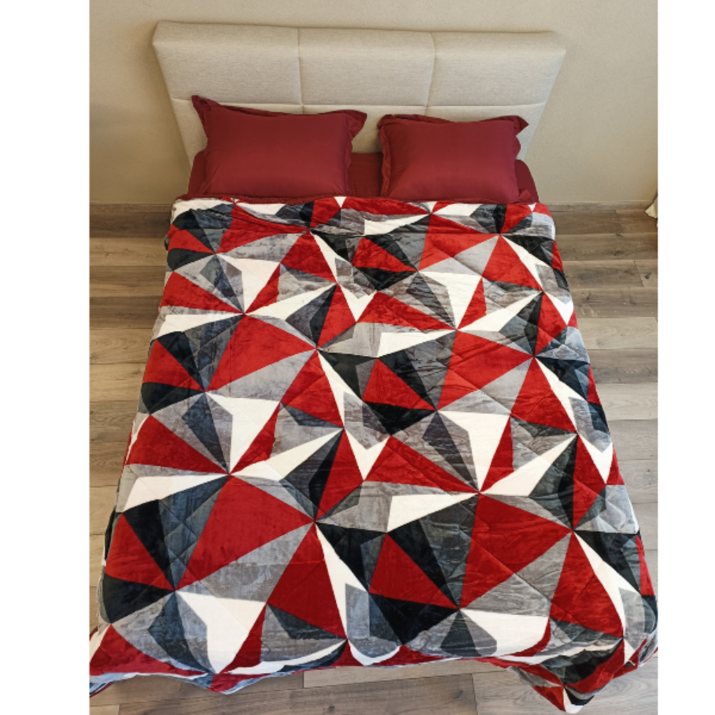 Otsukeori 4 PCS Bedspreiset + Hoeslaken & Kussenslopen | Velvet Geometric