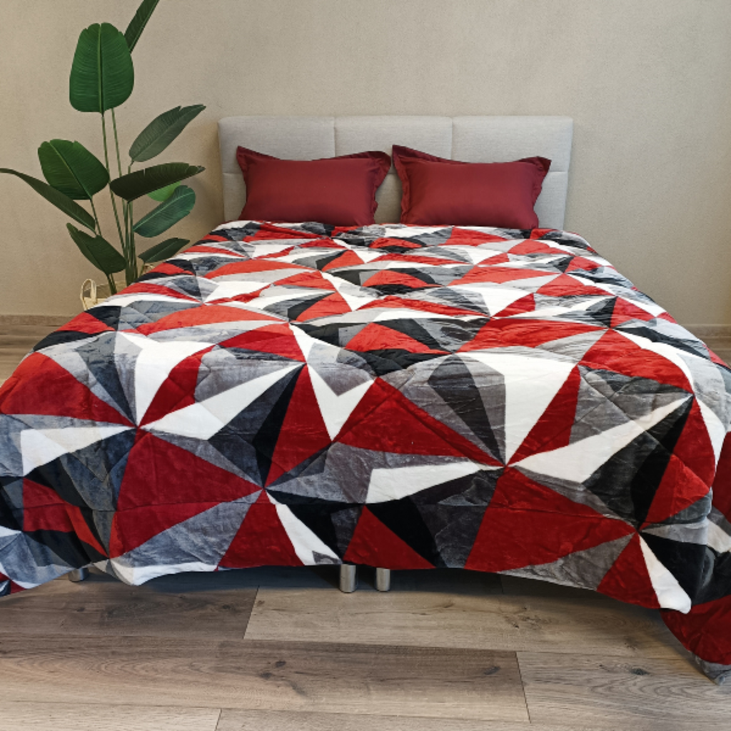 Otsukeori 4 PCS Bedspreiset + Hoeslaken & Kussenslopen | Velvet Geometric