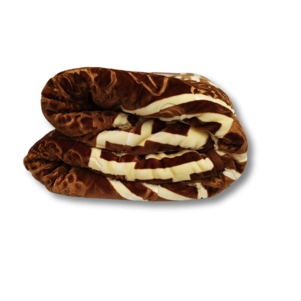 Otsukeori Embossed Velvet Bedsprei Griekse Sleutel | Versace - 200x240 cm - Brown/Creme - Dubbelzijdig!