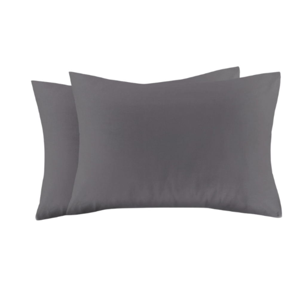 Beau Maison Set van 2 Perkaal Katoenen Kussenslopen Antraciet - Ademend, Anti Allergisch & OEKO-TEX Gecertificeerd!