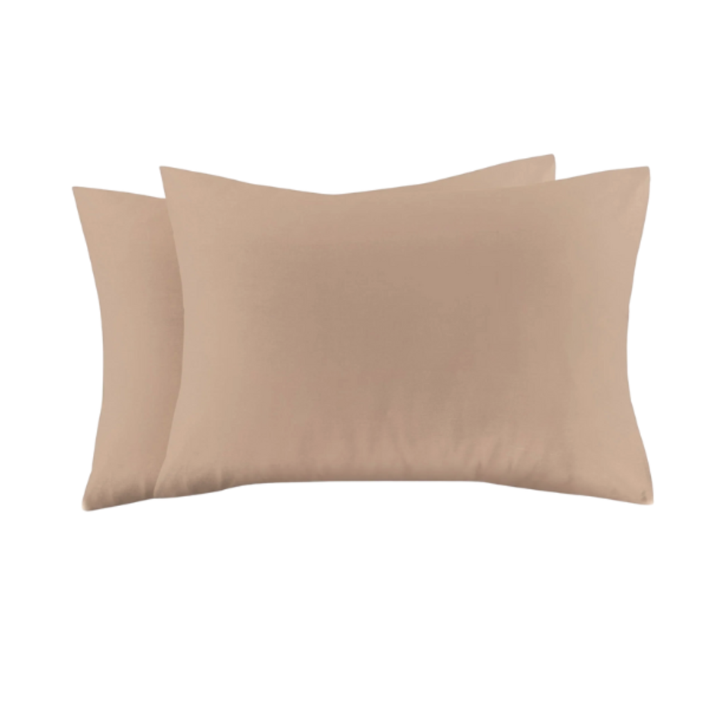 Beau Maison Set van 2 Perkaal Katoenen Kussenslopen Taupe - Ademend, Anti Allergisch & OEKO-TEX Gecertificeerd!