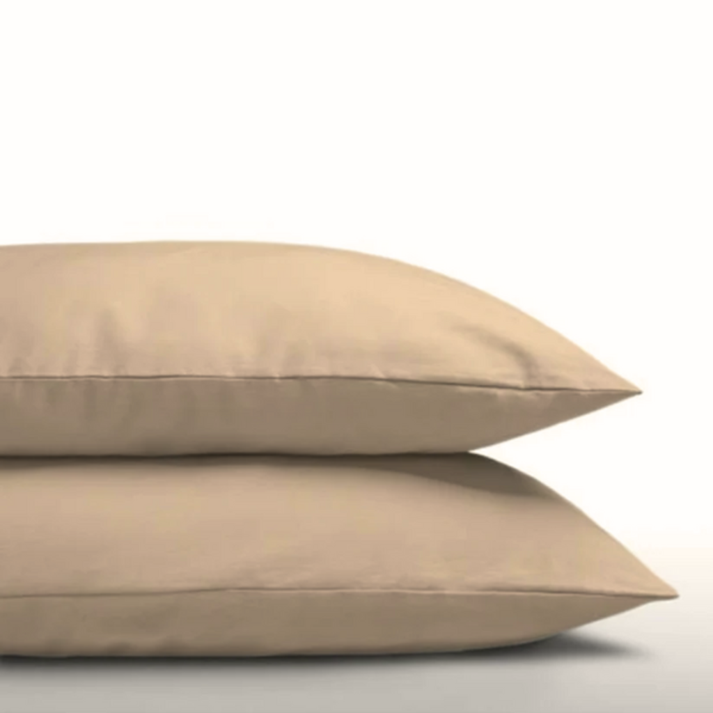 Beau Maison Set van 2 Perkaal Katoenen Kussenslopen Taupe - Ademend, Anti Allergisch & OEKO-TEX Gecertificeerd!