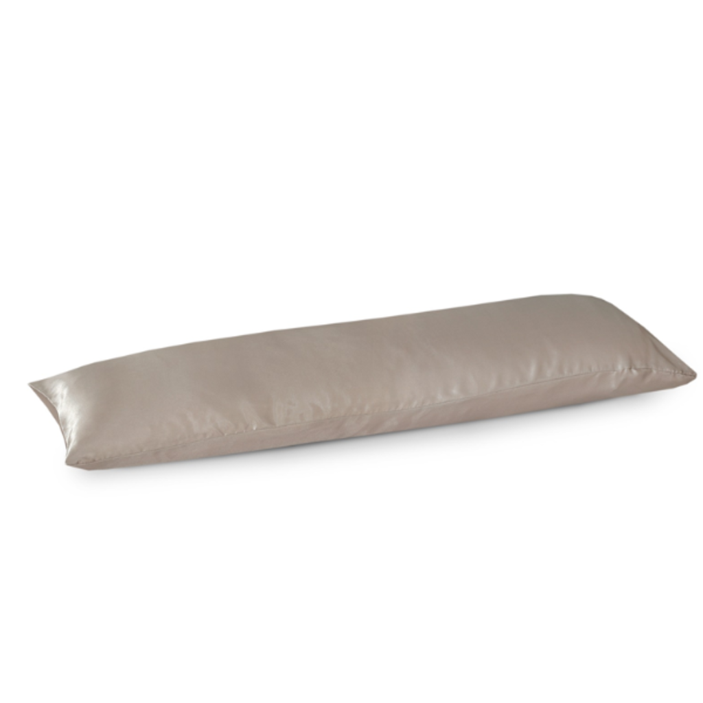 Beau Maison Satijnen Body Pillow Kussensloop Taupe | 40x145 cm