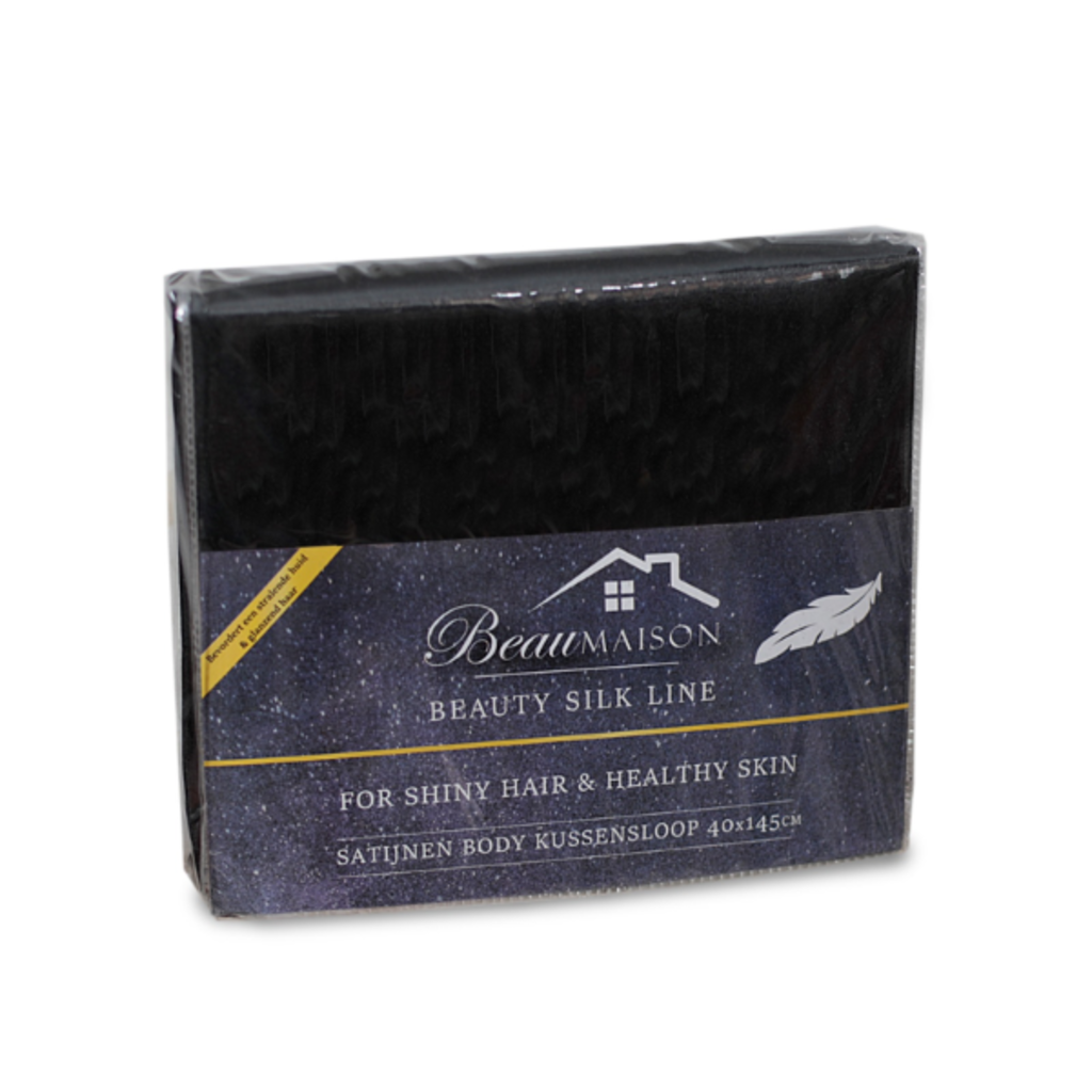 Beau Maison Satijnen Body Pillow Kussensloop Zwart | 40x145 cm