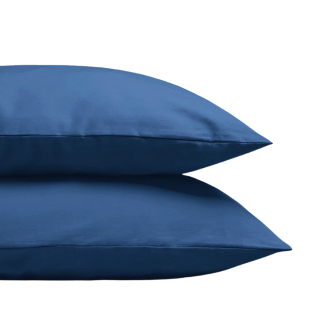 Beau Maison Set van 2 Perkaal Katoenen Kussenslopen Blauw - Ademend, Anti Allergisch & OEKO-TEX Gecertificeerd!