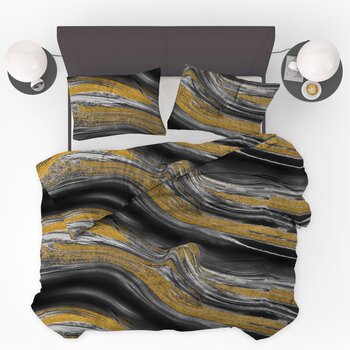 Beau Maison PRE-ORDER! Dekbedovertrek Marble Black Gold