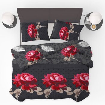 Beau Maison PRE-ORDER! Dekbedovertrek Roses Black Red