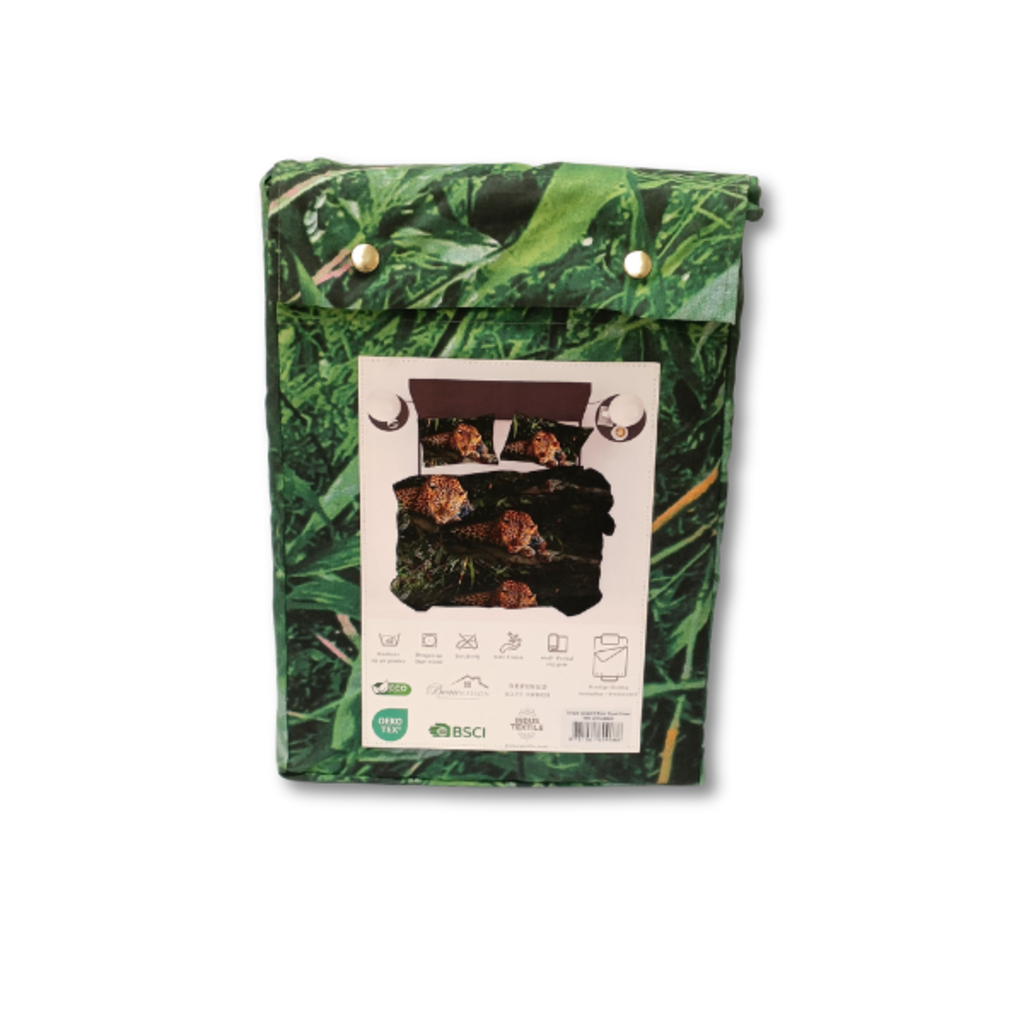 Beau Maison 100% Perkal Katoen | Jungle Leopard Black Dekbedovertrek