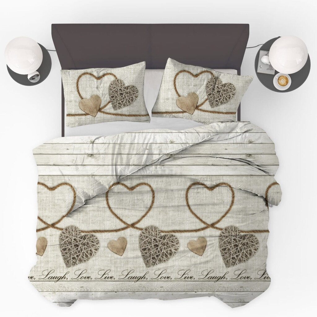 Beau Maison 100% Perkal Katoen | Live Laugh Love Dekbedovertrek