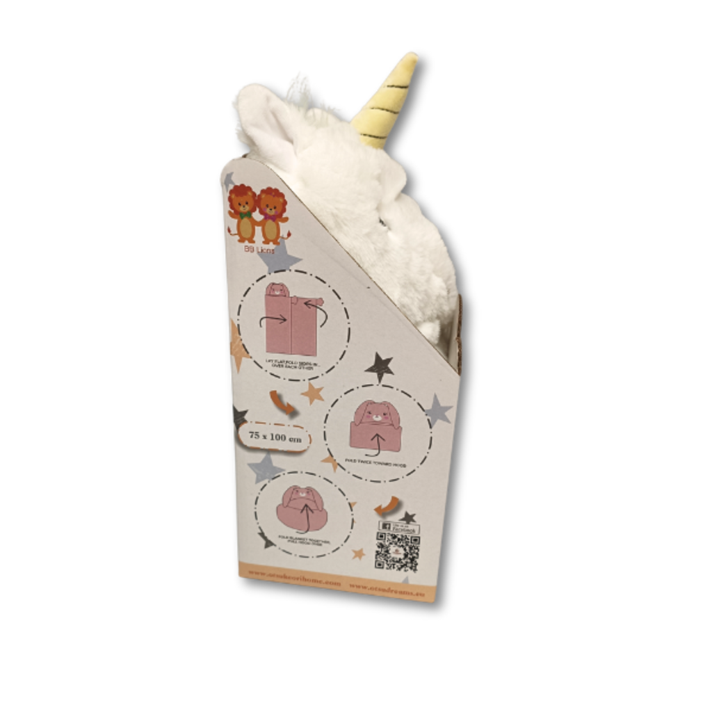 Suite Sheets 3-in-1 Knuffel – Knuffel, Kussen & Deken in Eén – 75x100 cm – Zacht Pluche – Machinewasbaar – Kinderkamer Accessoire