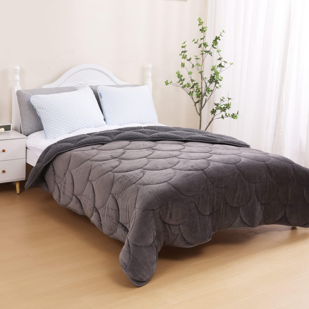 Beau Maison Velvet Sherpa Comfort Dekbed All Year – Luxe 2-in-1 Dekbed - Grey