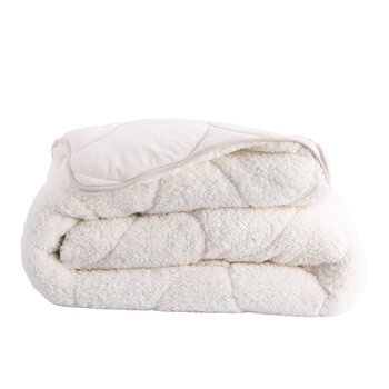 Beau Maison Velvet Sherpa Comfort Dekbed - Pearl White - All Year