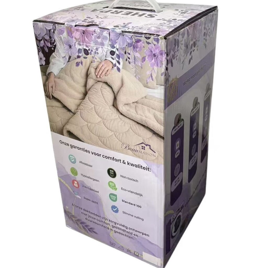 Beau Maison Velvet Sherpa Comfort Dekbed All Year – Luxe 2-in-1 Dekbed - Taupe