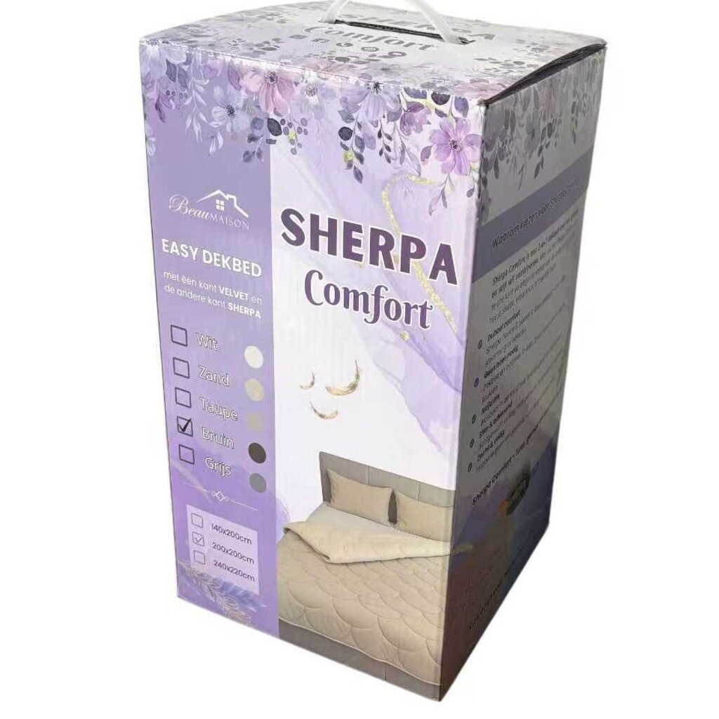 Beau Maison Velvet Sherpa Comfort Dekbed All Year – Luxe 2-in-1 Dekbed - Grey