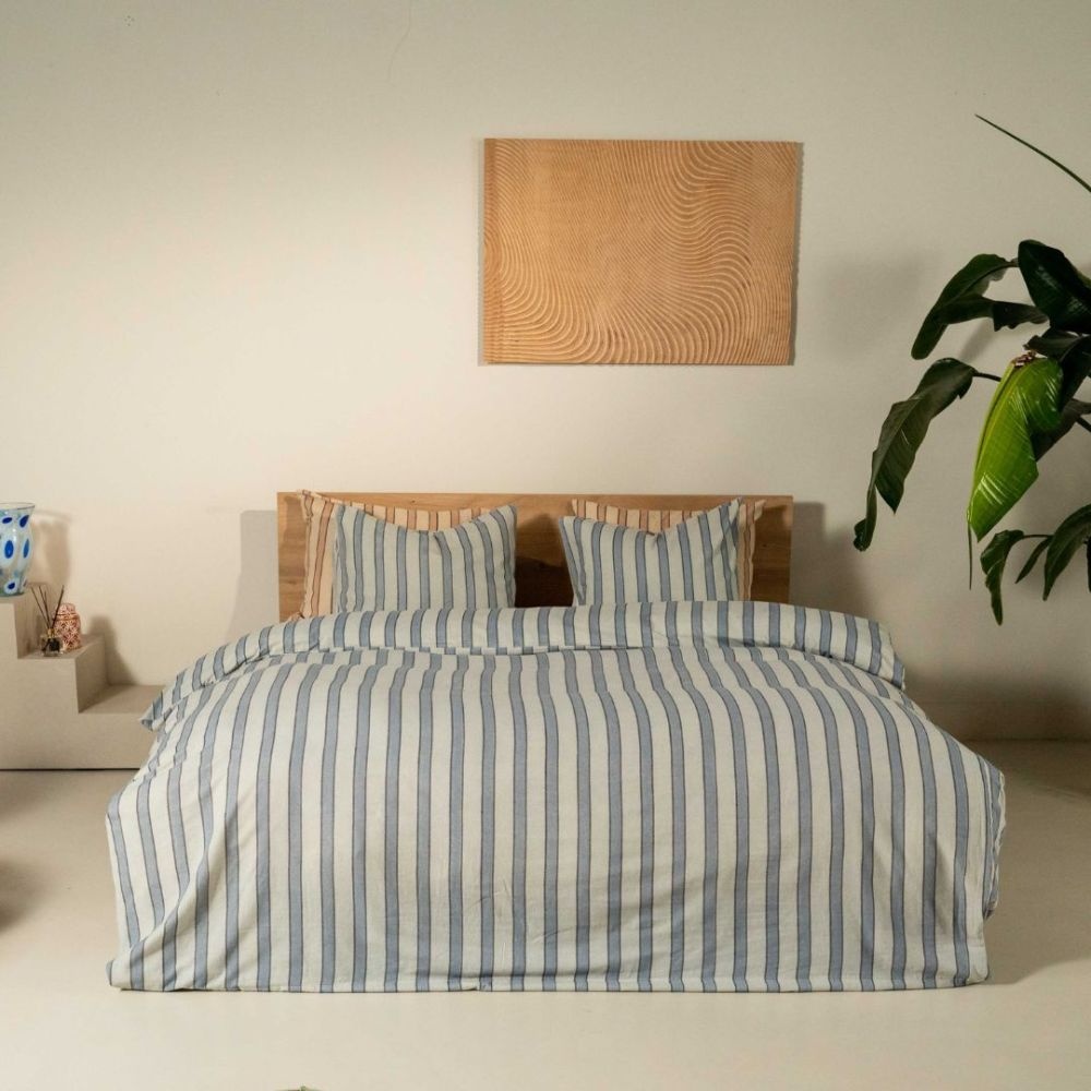 Caleffi Smit Beddengoedset, katoen, blauw, tweepersoonsbed, 1000782 Caleffi Smit Beddengoedset, katoen, blauw, tweepersoonsbed, 1000782