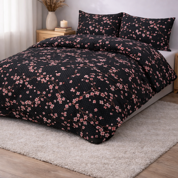 Beau Maison Dekbed Zonder Overtrek Japon Black - Printed Onderzijde