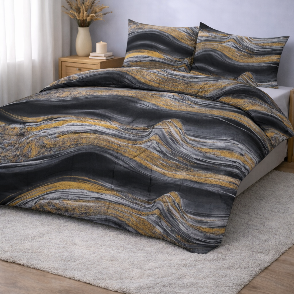 Beau Maison Marble Black Gold Easy Dekbed / Hoesloos Dekbed