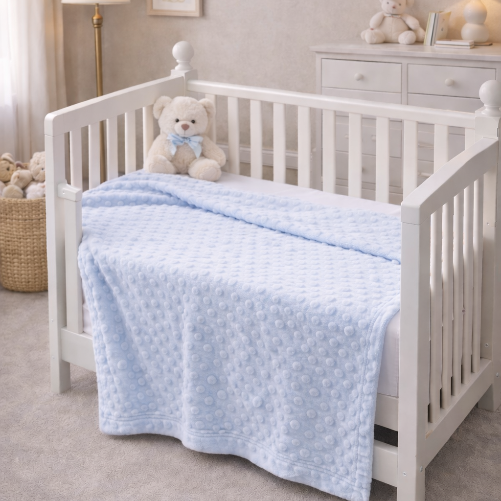 Suite Sheets Zachte Baby Blanket met Dotted Design – 100% Polyester – 80x100 cm – In Blauw, Crème of Roze