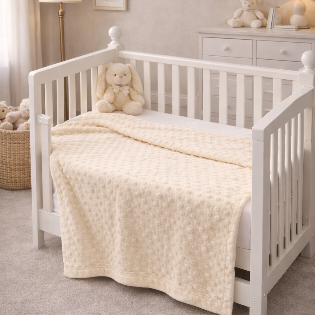 Suite Sheets Zachte Baby Blanket met Dotted Design – 100% Polyester – 80x100 cm – In Blauw, Crème of Roze