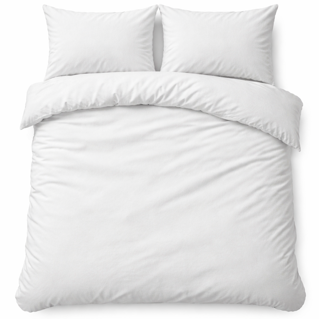 Beau Maison Dekbedovertrek Flanel 100% geruwd Dyed Wit Effen