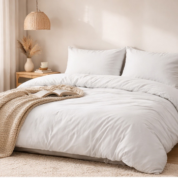 Beau Maison Dekbedovertrek Flanel Effen Wit