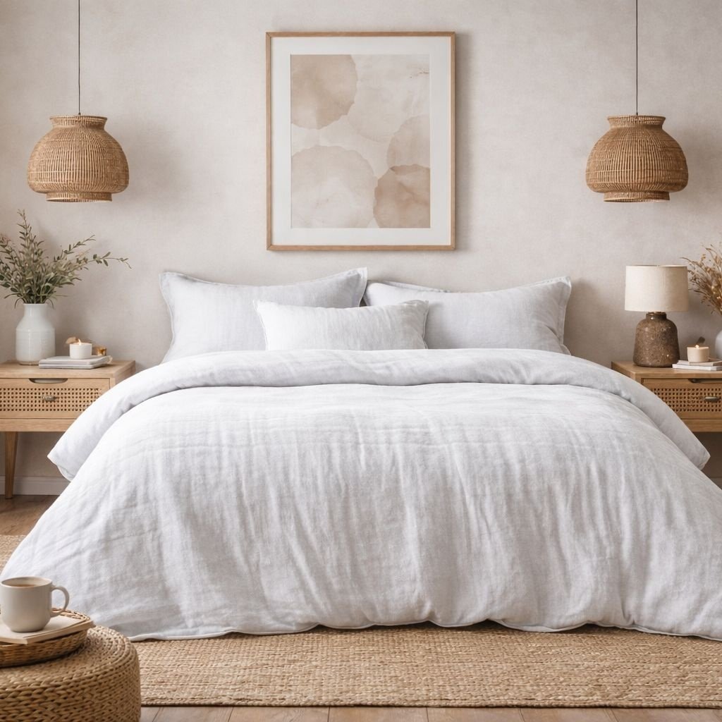 Beau Maison 100% Premium Perkaal Katoen - Dekbedovertrek Mousseline Wit