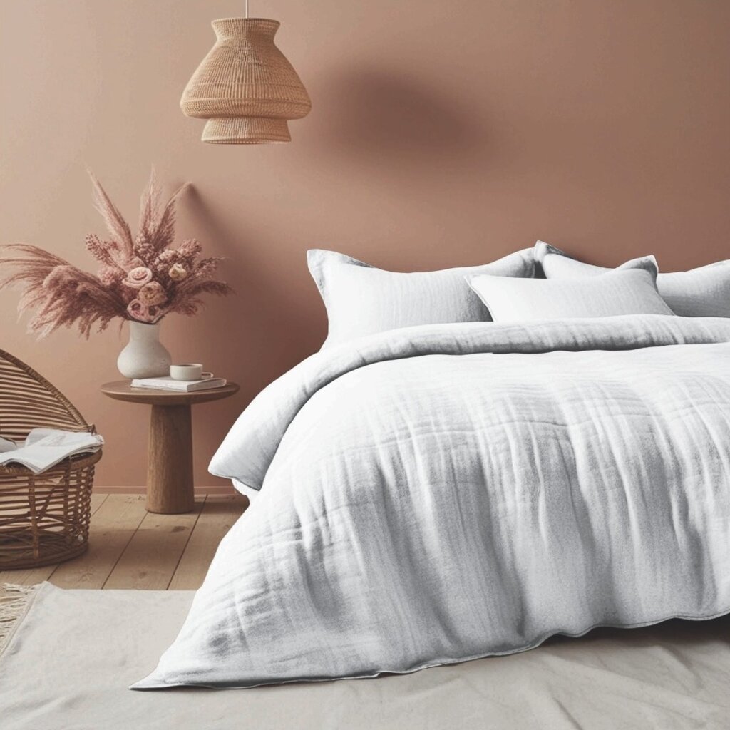 Beau Maison 100% Premium Perkaal Katoen - Dekbedovertrek Mousseline Wit