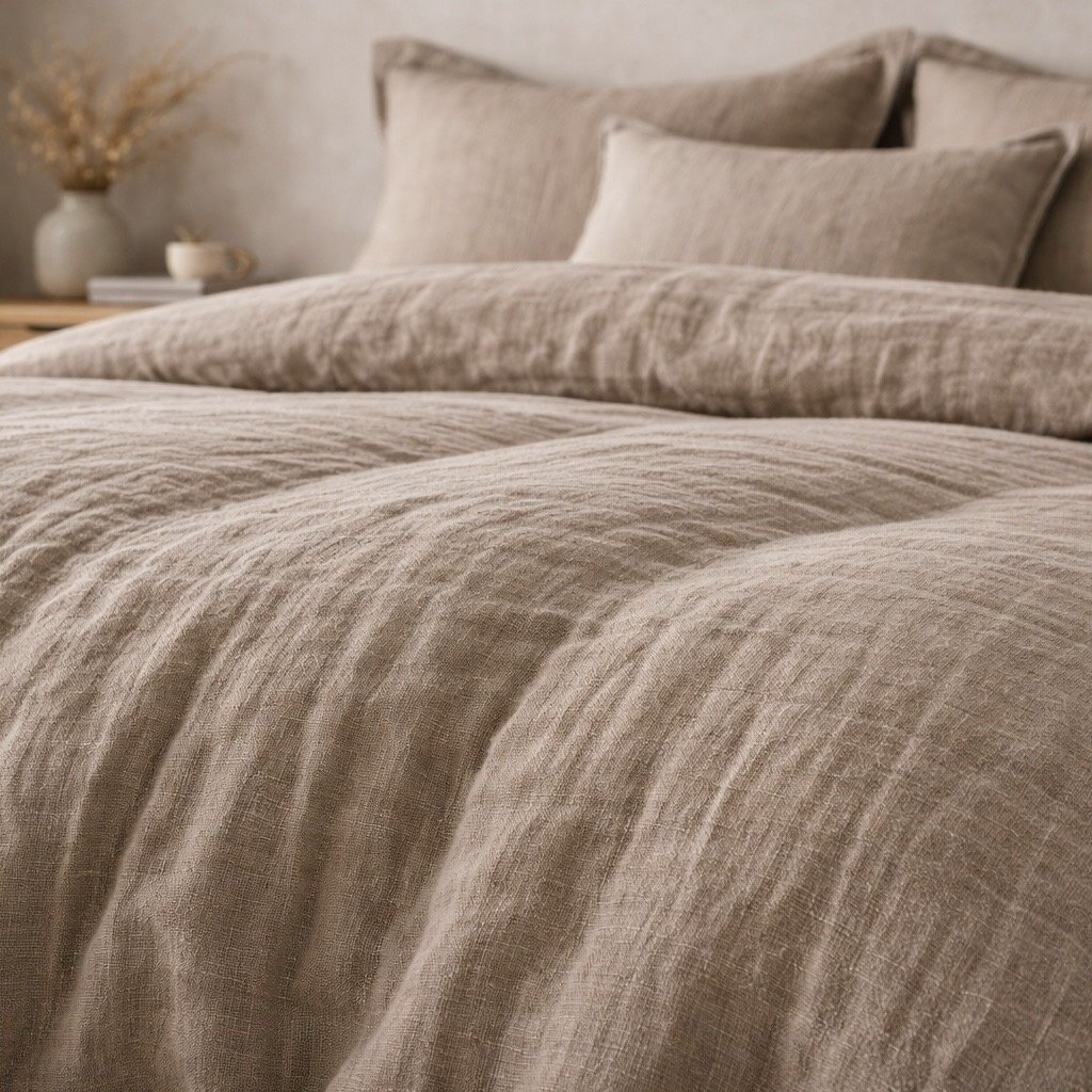 Beau Maison 100% Premium Perkaal Katoen - Dekbedovertrek Mousseline Taupe